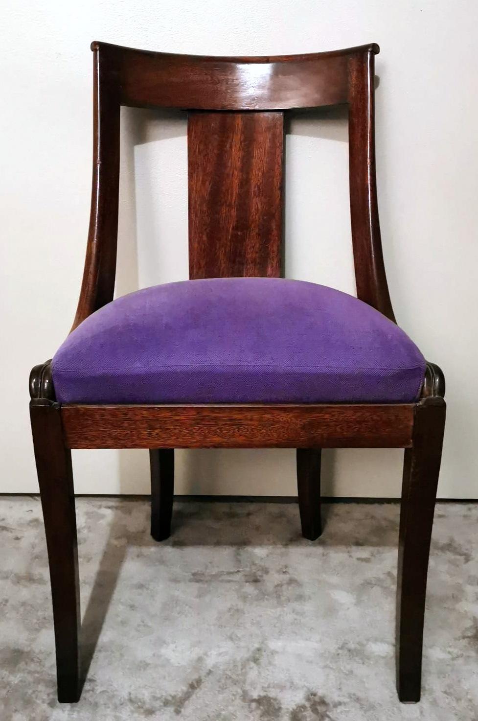 Sechs französische Stühle im Empire-Stil „ Gondola“, Modell  im Angebot 4