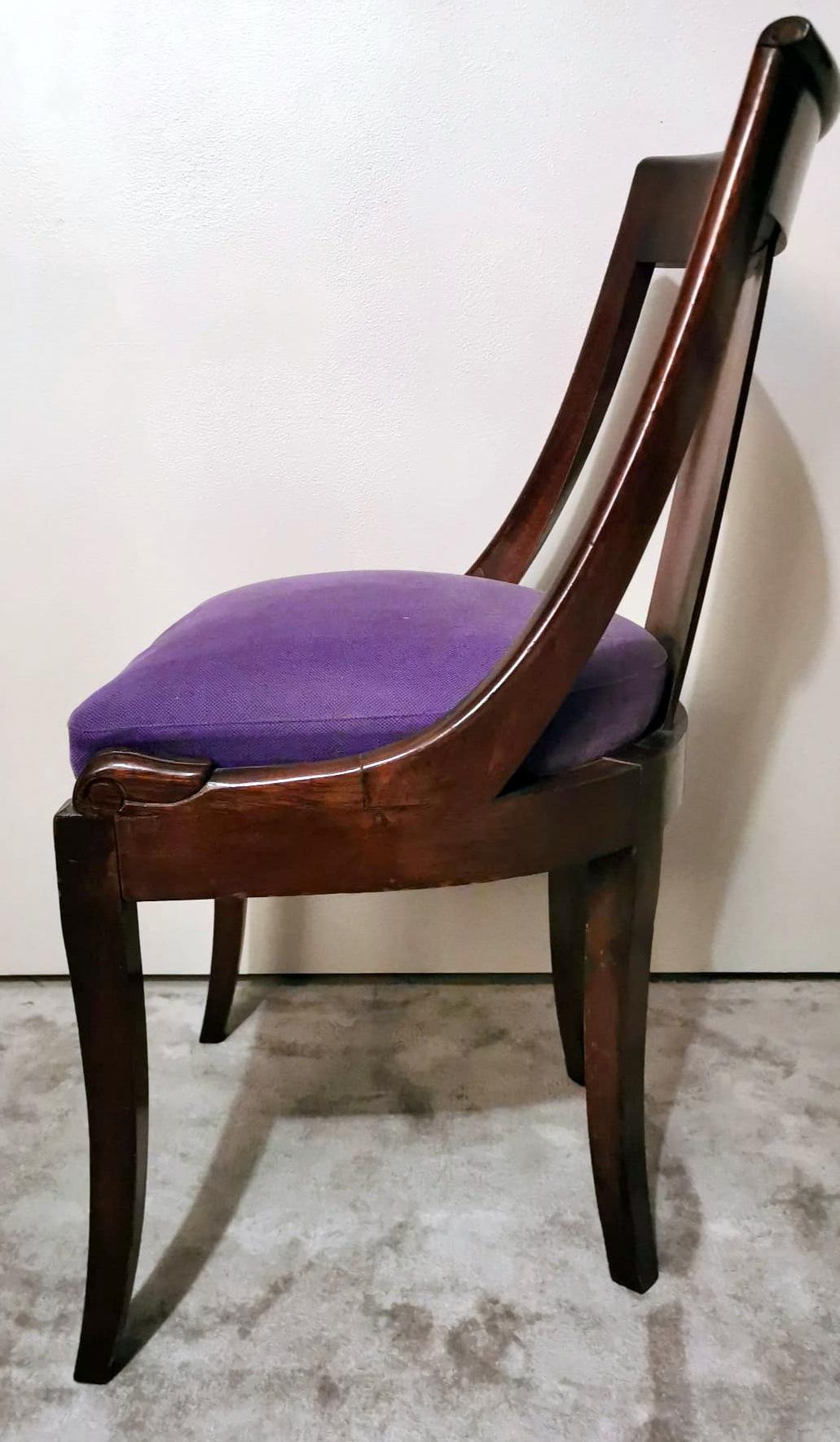 Sechs französische Stühle im Empire-Stil „ Gondola“, Modell  im Angebot 5