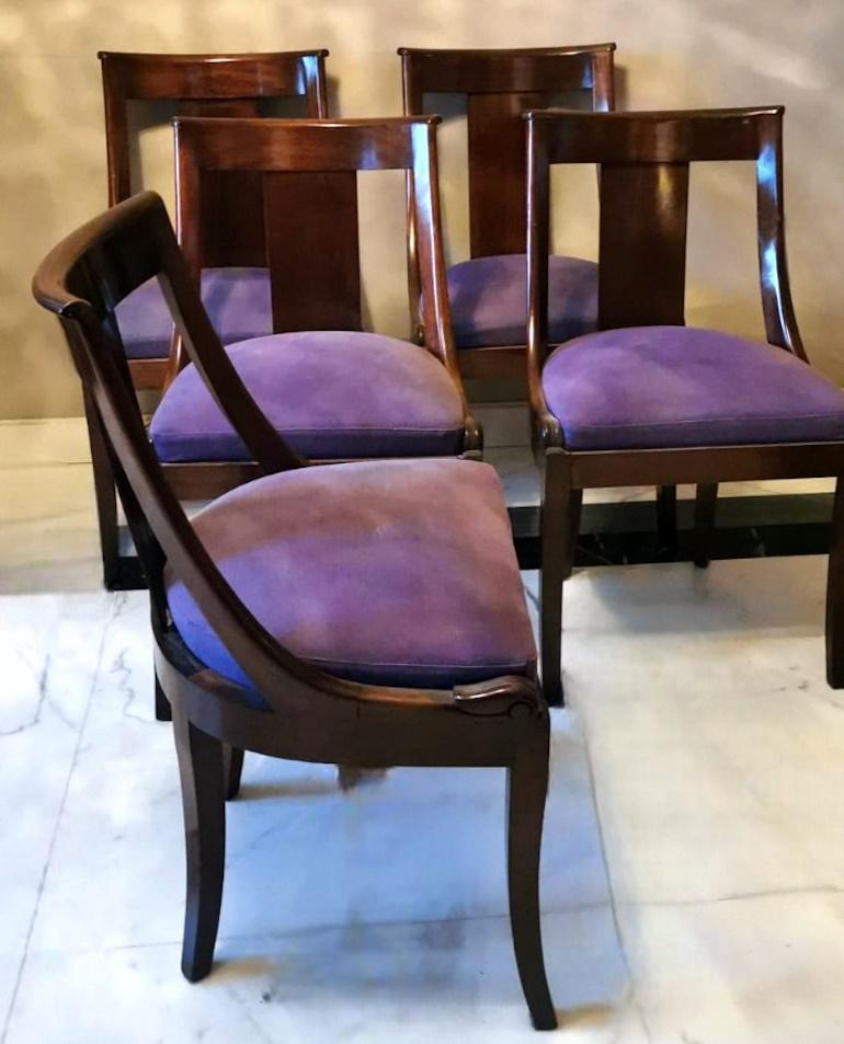 Sechs französische Stühle im Empire-Stil „ Gondola“, Modell  im Angebot 2