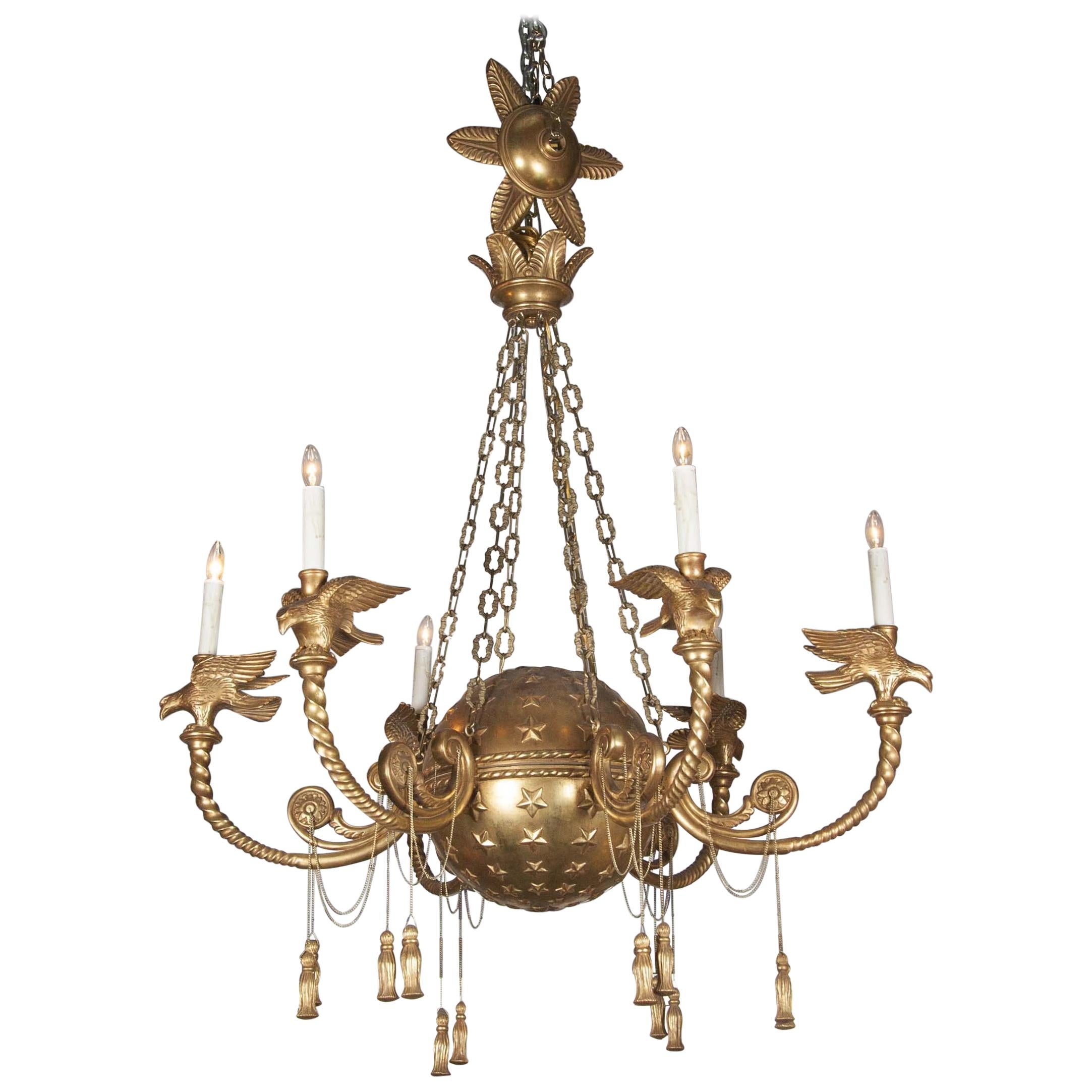 Empire Style Six-Light Chandelier