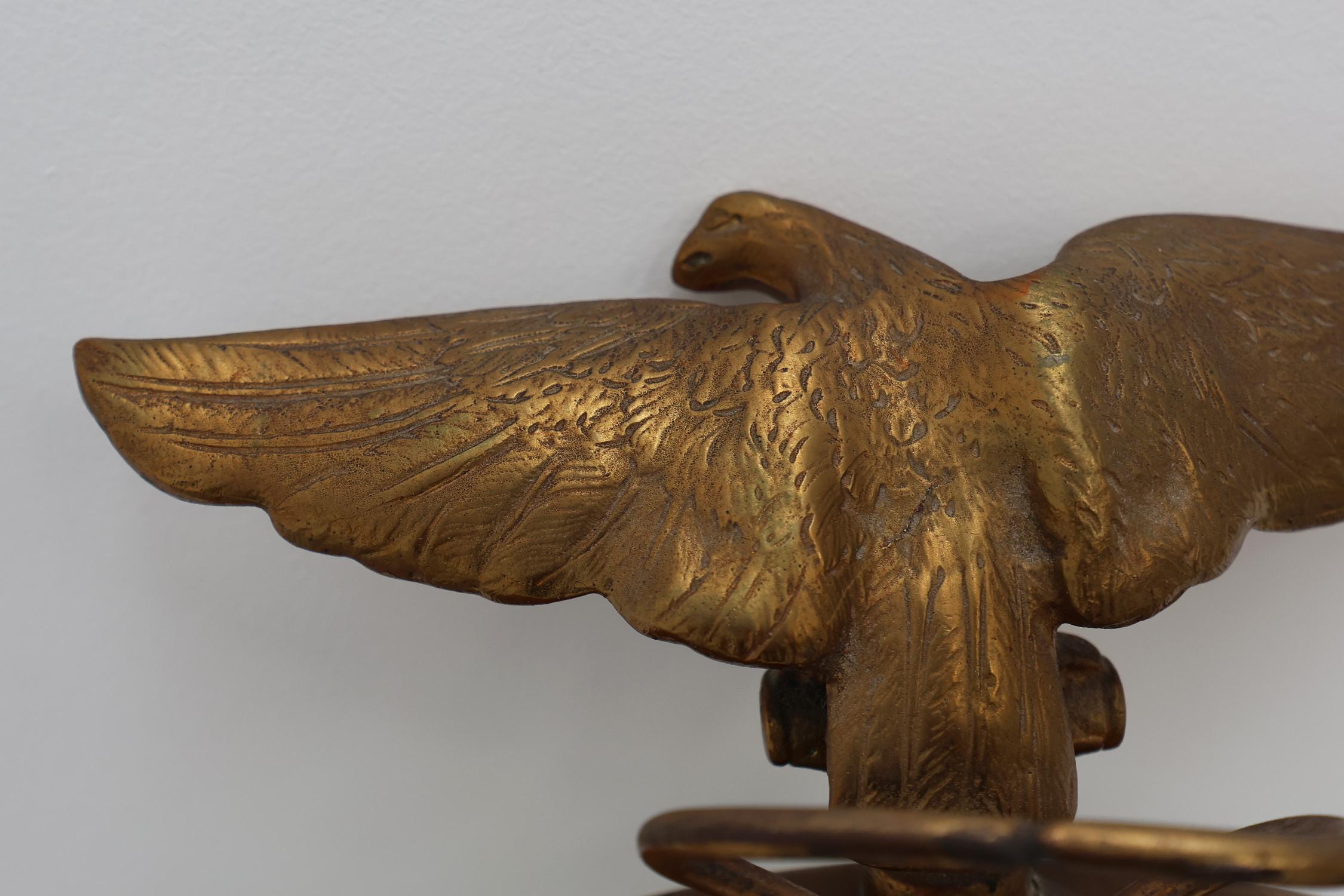 Empire style Small Gold Decorative convex Mirror with Eagle, France For Sale 3