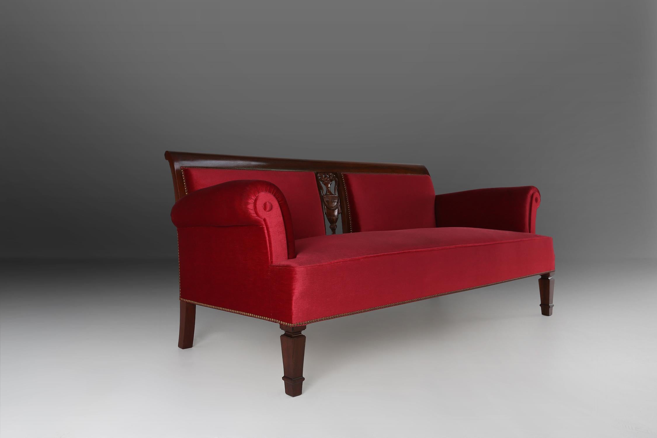 Belgian Empire Style Sofa 1950's For Sale