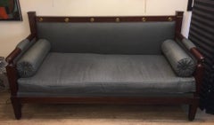 Canapé de style Empire, XXe siècle, acajou, gris