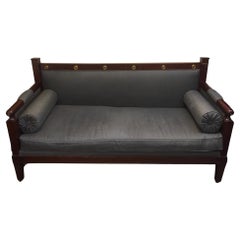 Canapé de style Empire, XXe siècle, acajou, gris