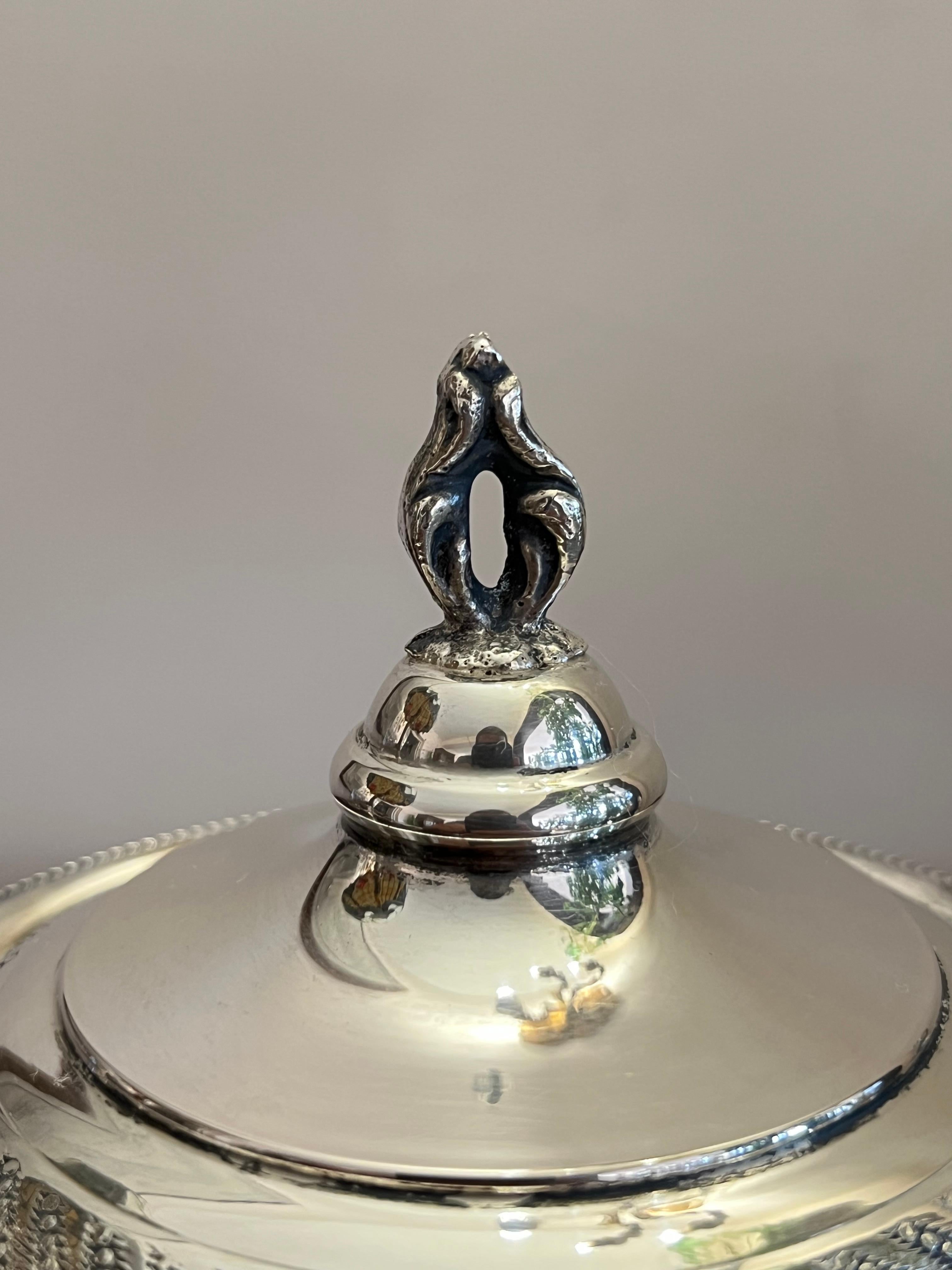 Zuckerschale im Empire-Stil aus 800er Silber, Italien, 1950er Jahre (Sonstiges) im Angebot