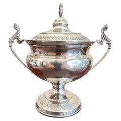 Vintage Empire Style Sugar Bowl in 800 Silver, Italy, 1950s