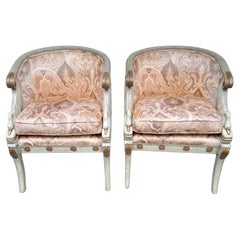 Empire Style Swan Chairs attributed to Maitland Smith