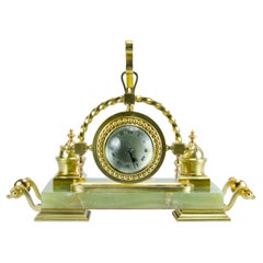 Horloge de table et encrier de style Empire