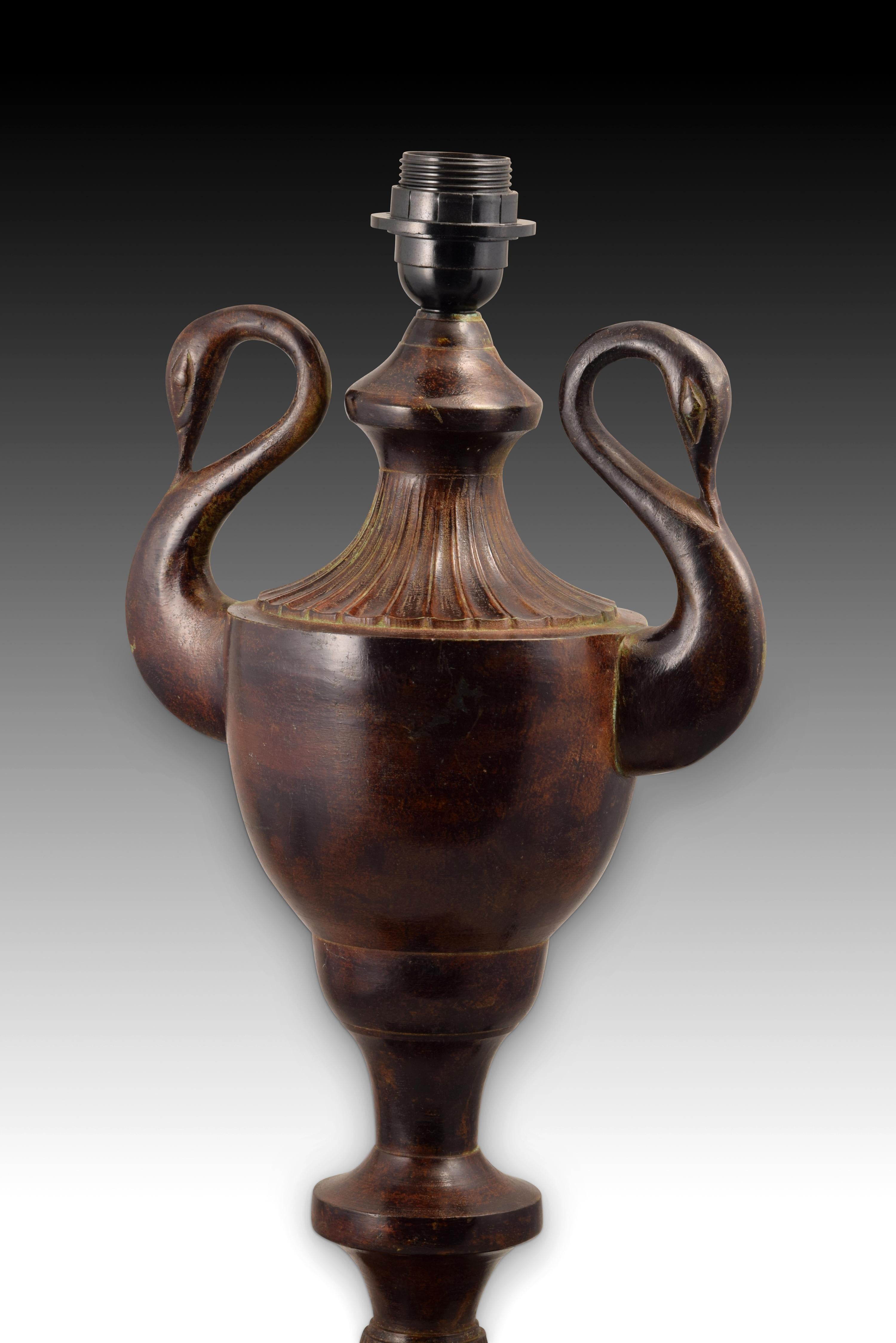 Empire Style Table Lamp (No Shade). Bronze, Marble For Sale 5