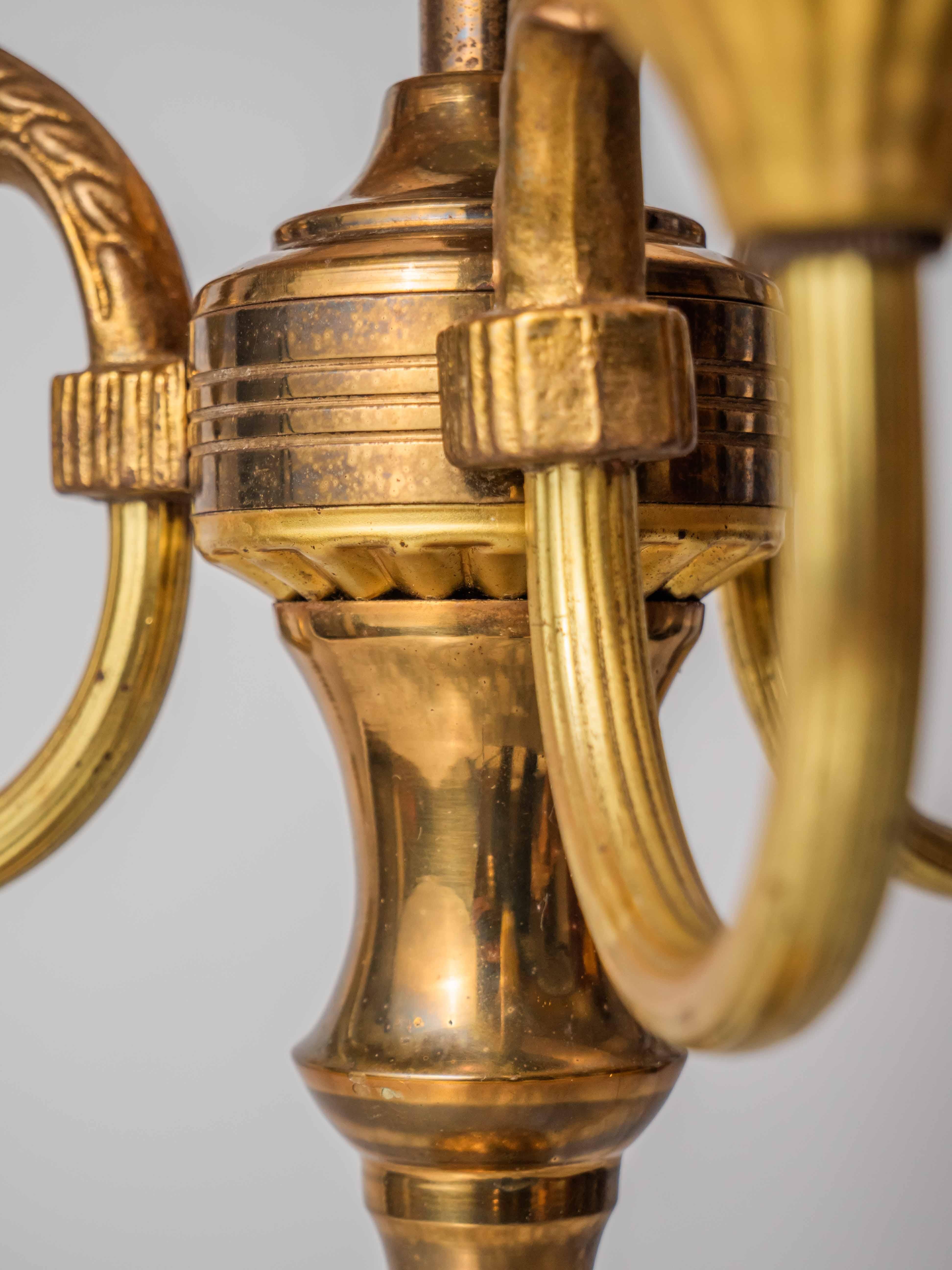 Brass Empire style table or bedside lamp For Sale