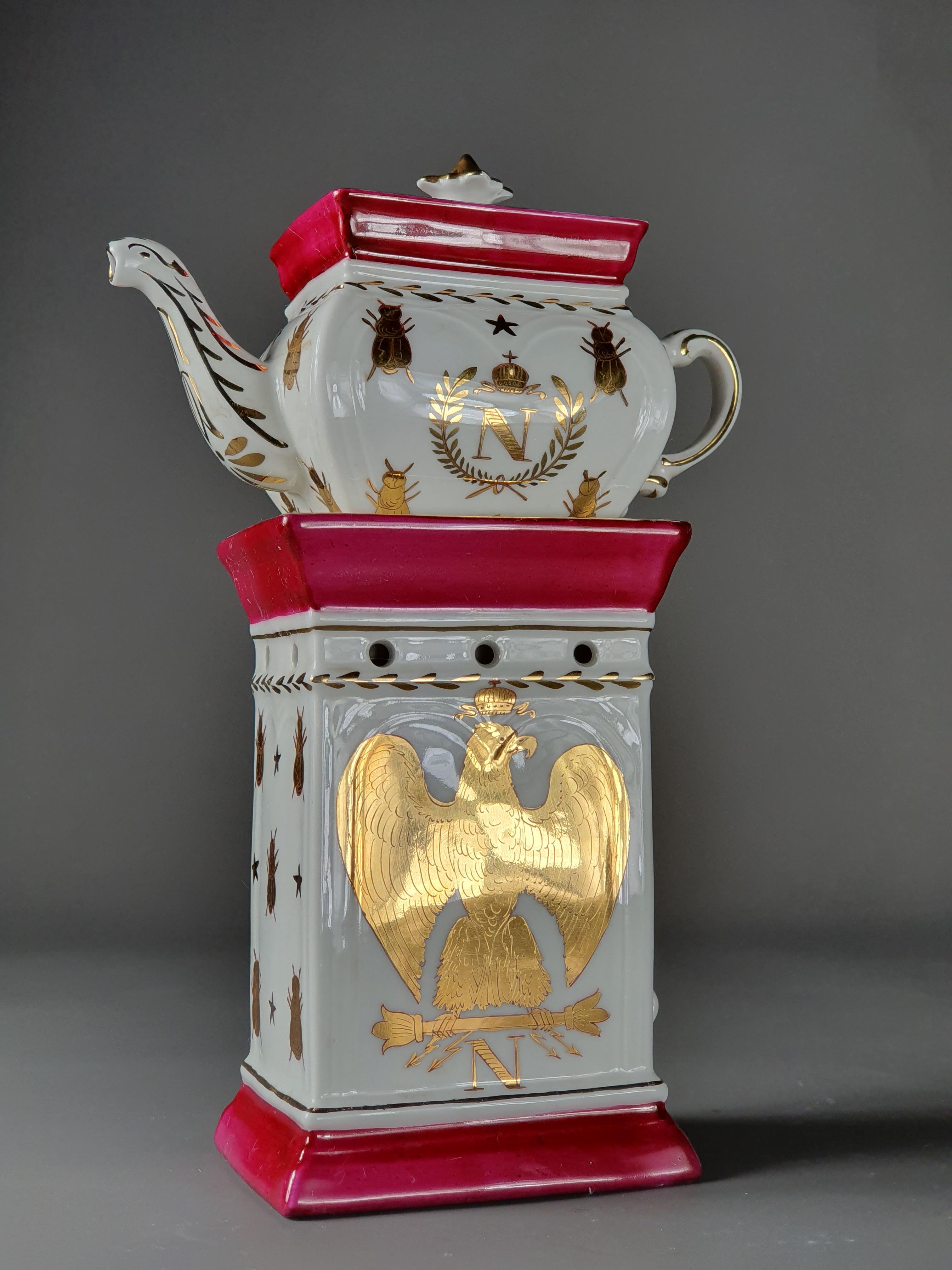 French Empire Style Teapot in Paris Porcelain