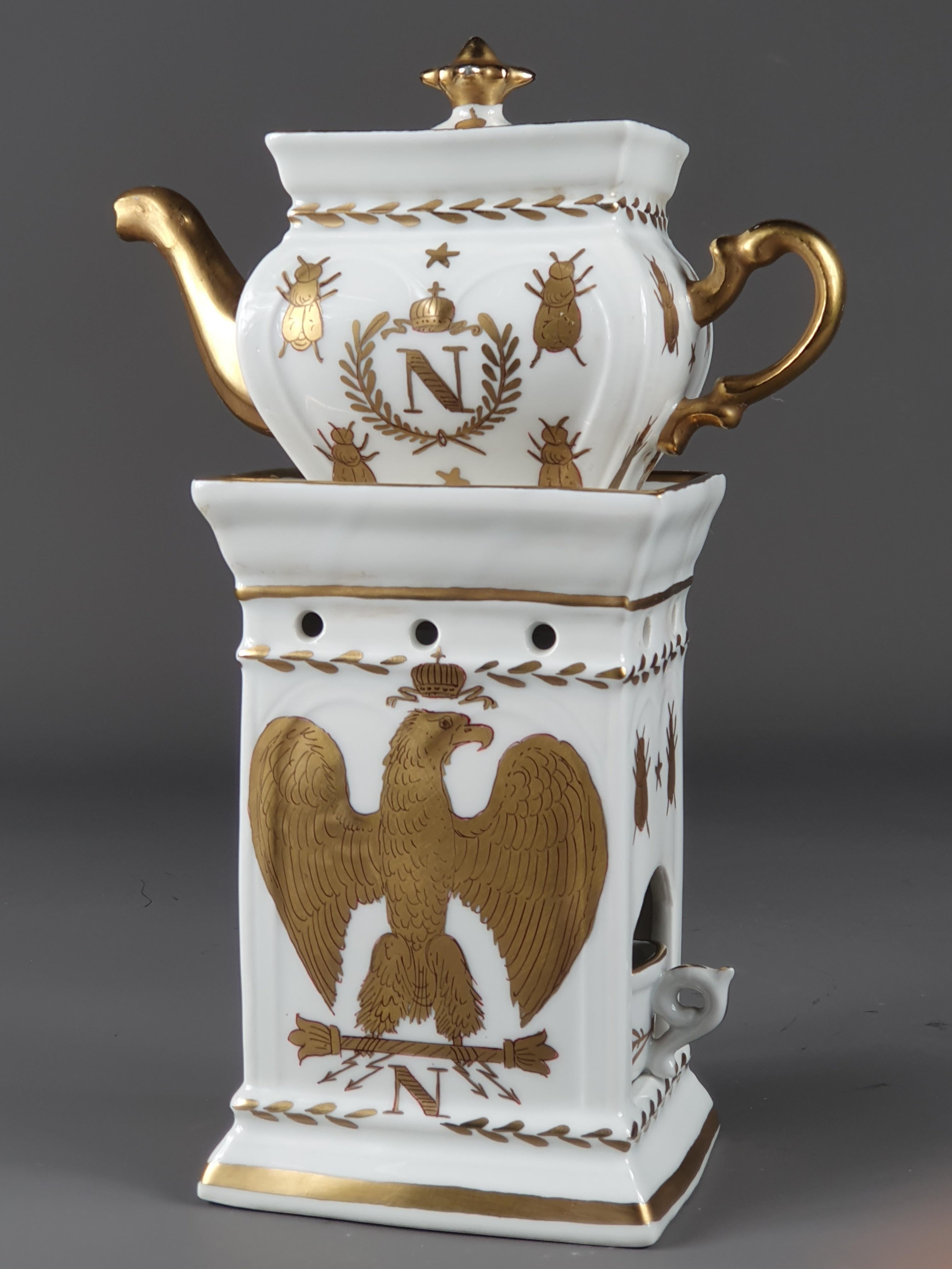 French Empire Style Teapot in Paris Porcelain