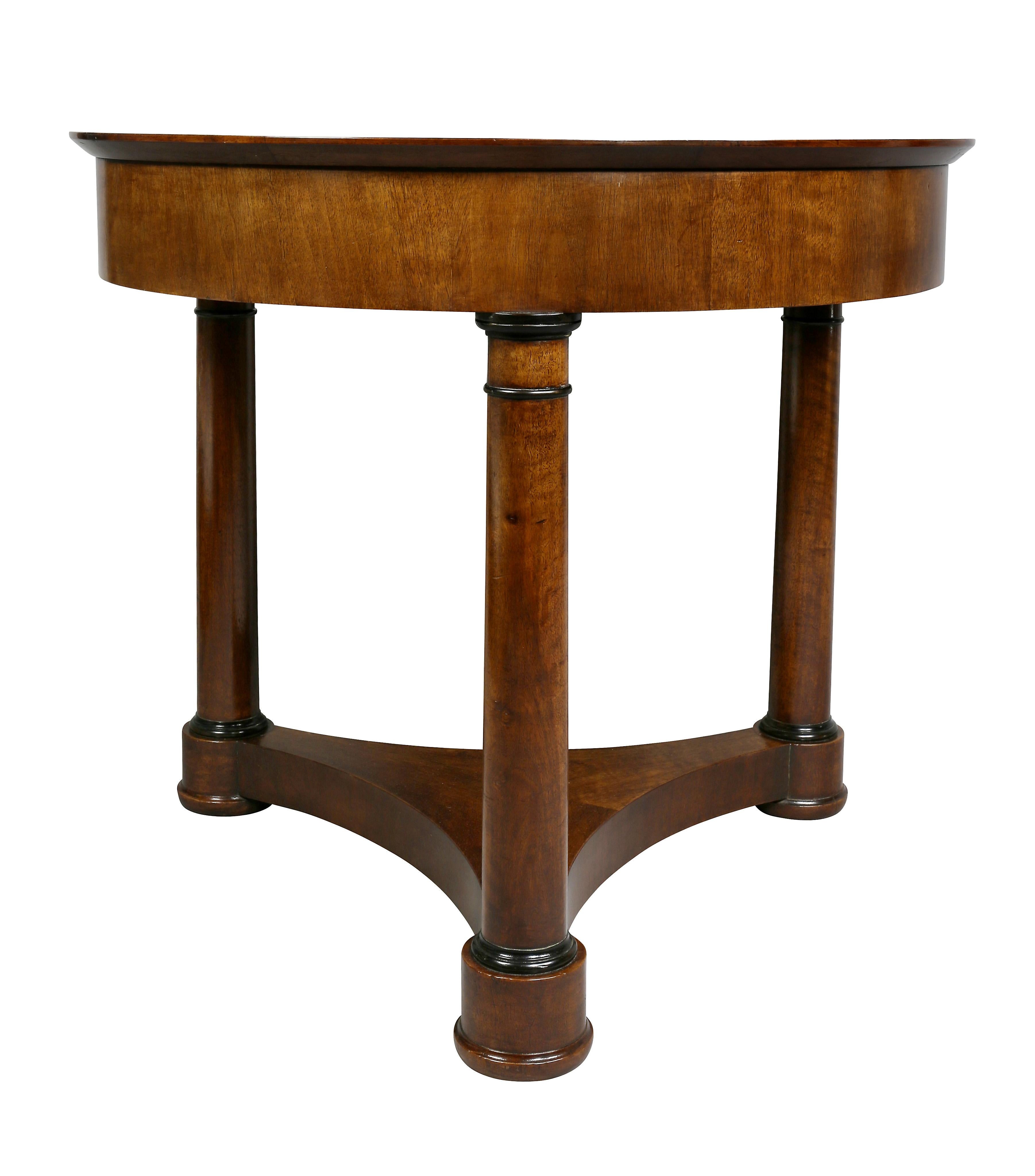 Empire Style Walnut and Ebonized Center Table 1