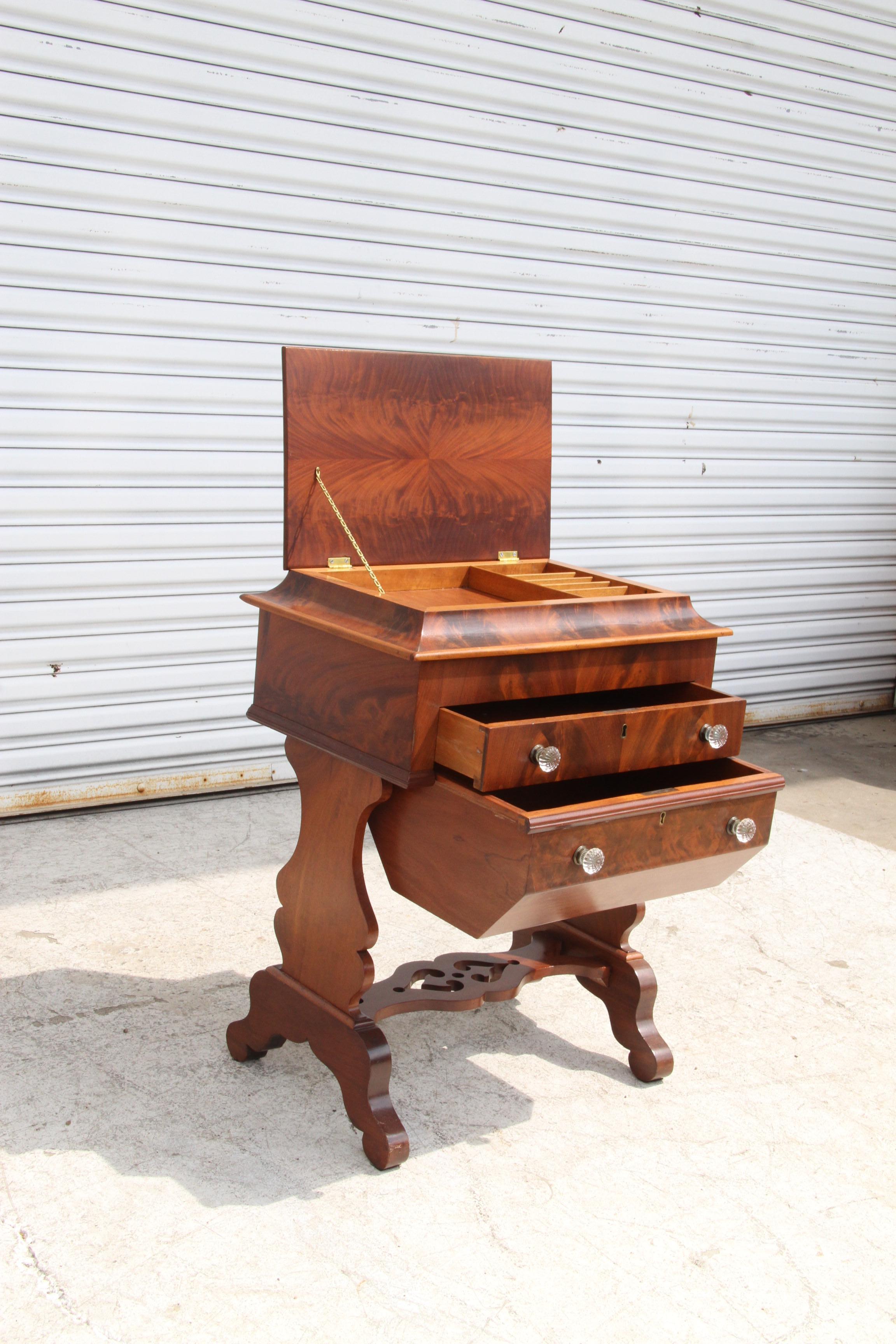 Empire Style Walnut Dressing Table For Sale 7