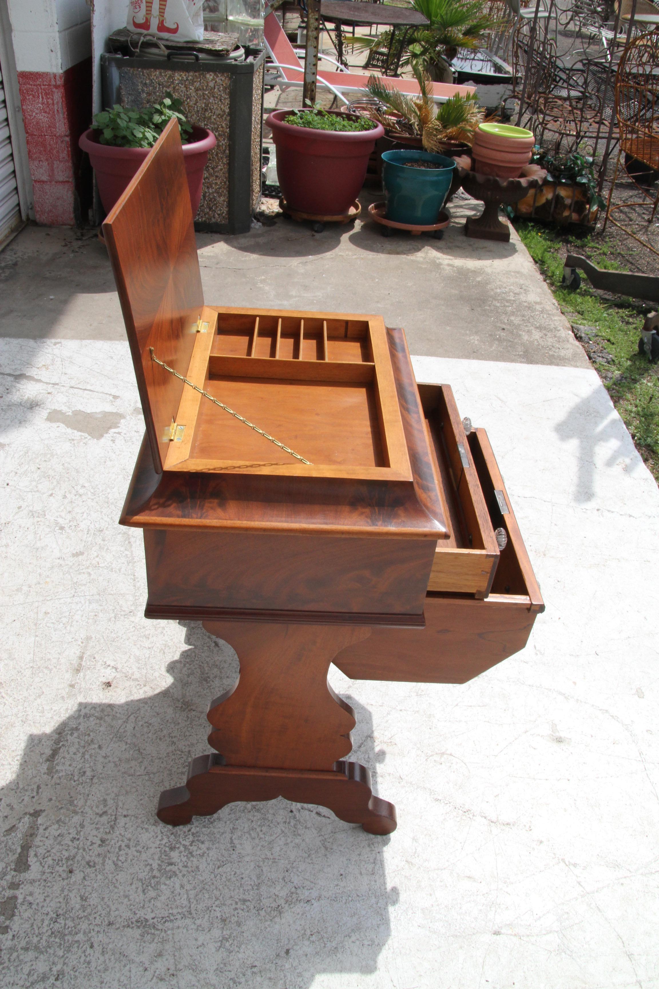 Empire Style Walnut Dressing Table For Sale 2
