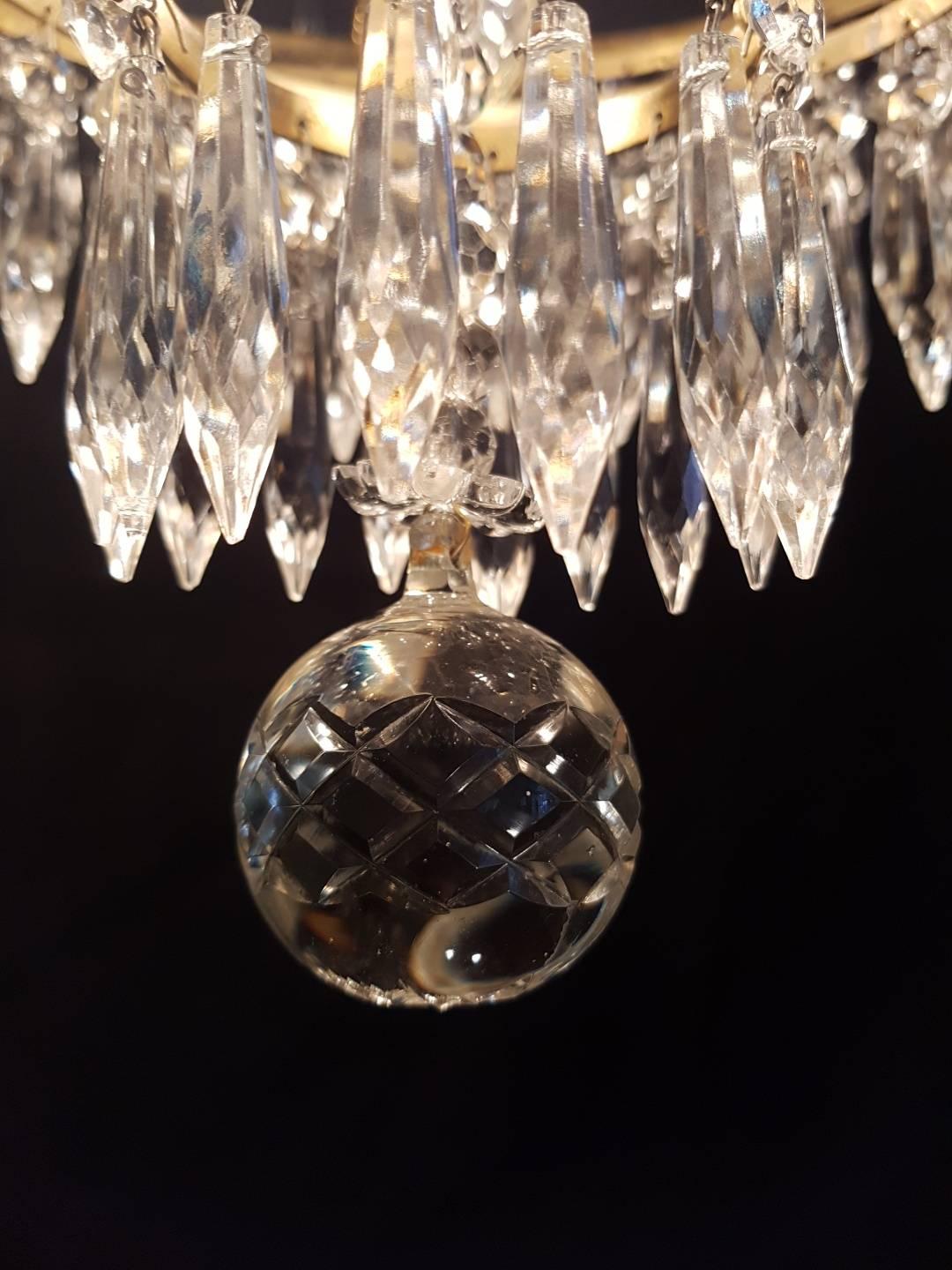 Empire Style Waterfall Chandelier with Crystals For Sale 5