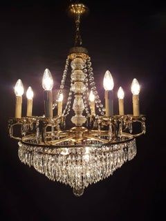 Empire Style Waterfall Chandelier with Crystals