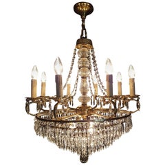 Vintage Empire Style Waterfall Chandelier with Crystals