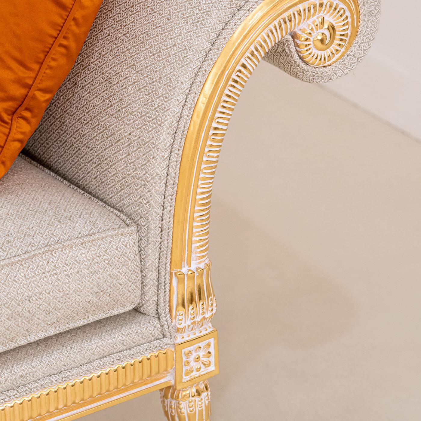Wood Empire-Style White Bench by CG Capelletti For Sale