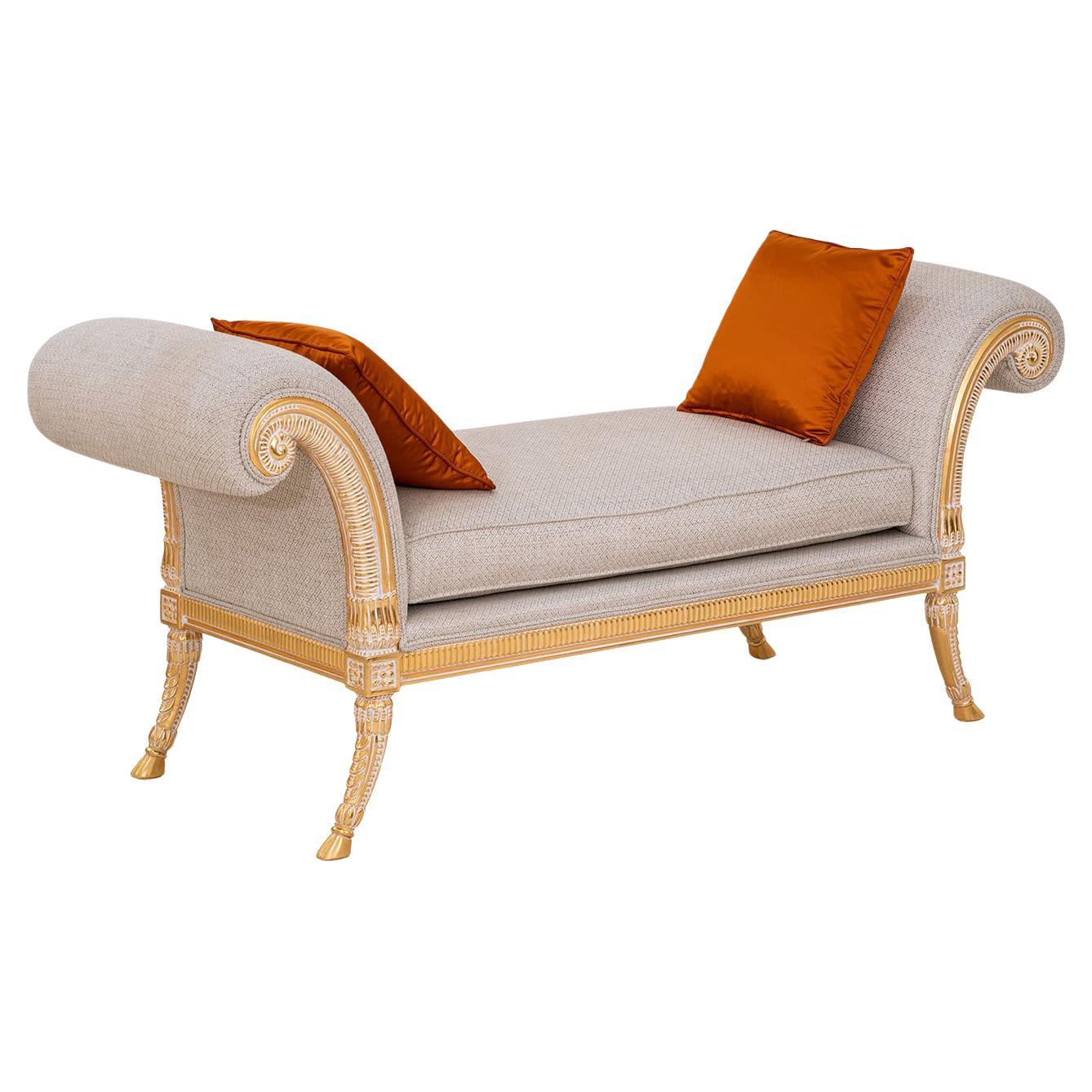 Empire-Style White Bench by CG Capelletti For Sale