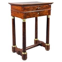 Empire-style Writing Desk Made Of Cuban Mahogany Burl