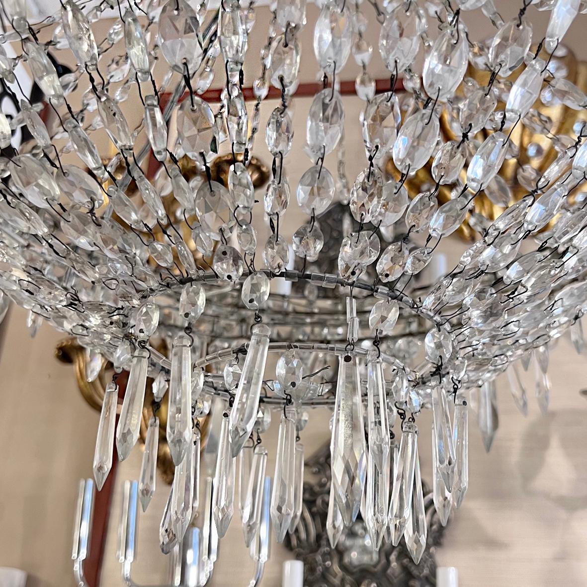Empire Swedish Crystal Chandelier For Sale 1