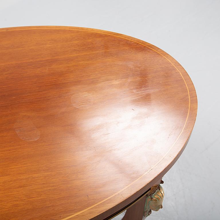 Groupe de salon suédois Empire avec cariatides dorées et décorations de couronnes de laurier en vente 2