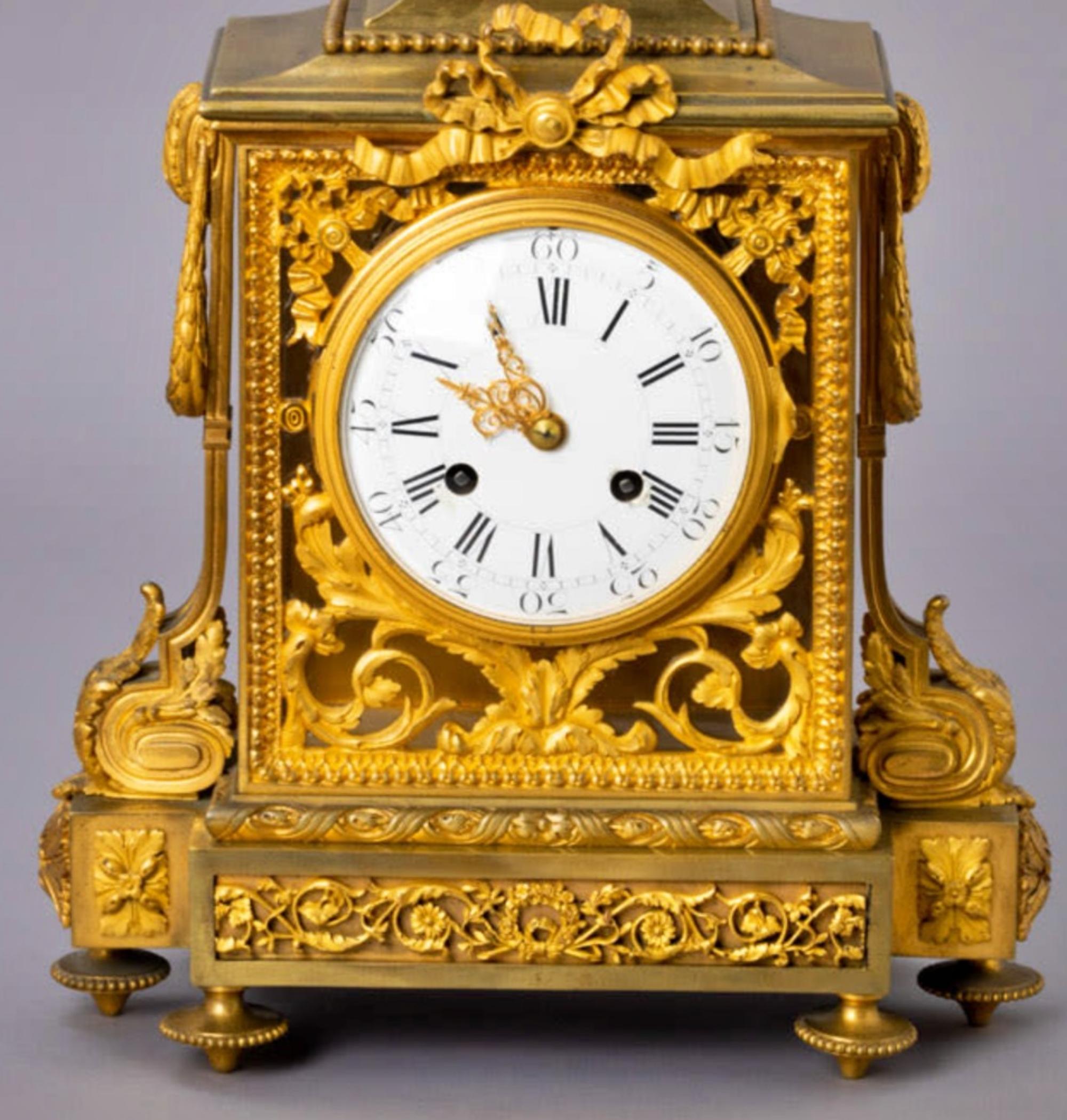 French Empire Table Clock Napoleon III, 19th Century For Sale