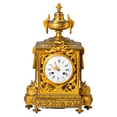 Antique Empire Table Clock Napoleon III, 19th Century