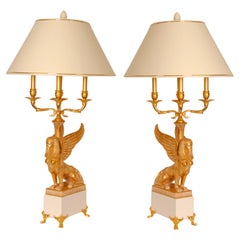 Empire Table Lamps Egyptian revival Bois Dore Bouilotte lamps Napoleonic pair Empire Table Lamps Egyptian revival Bois Dore Bouilotte lamps Napoleonic pair