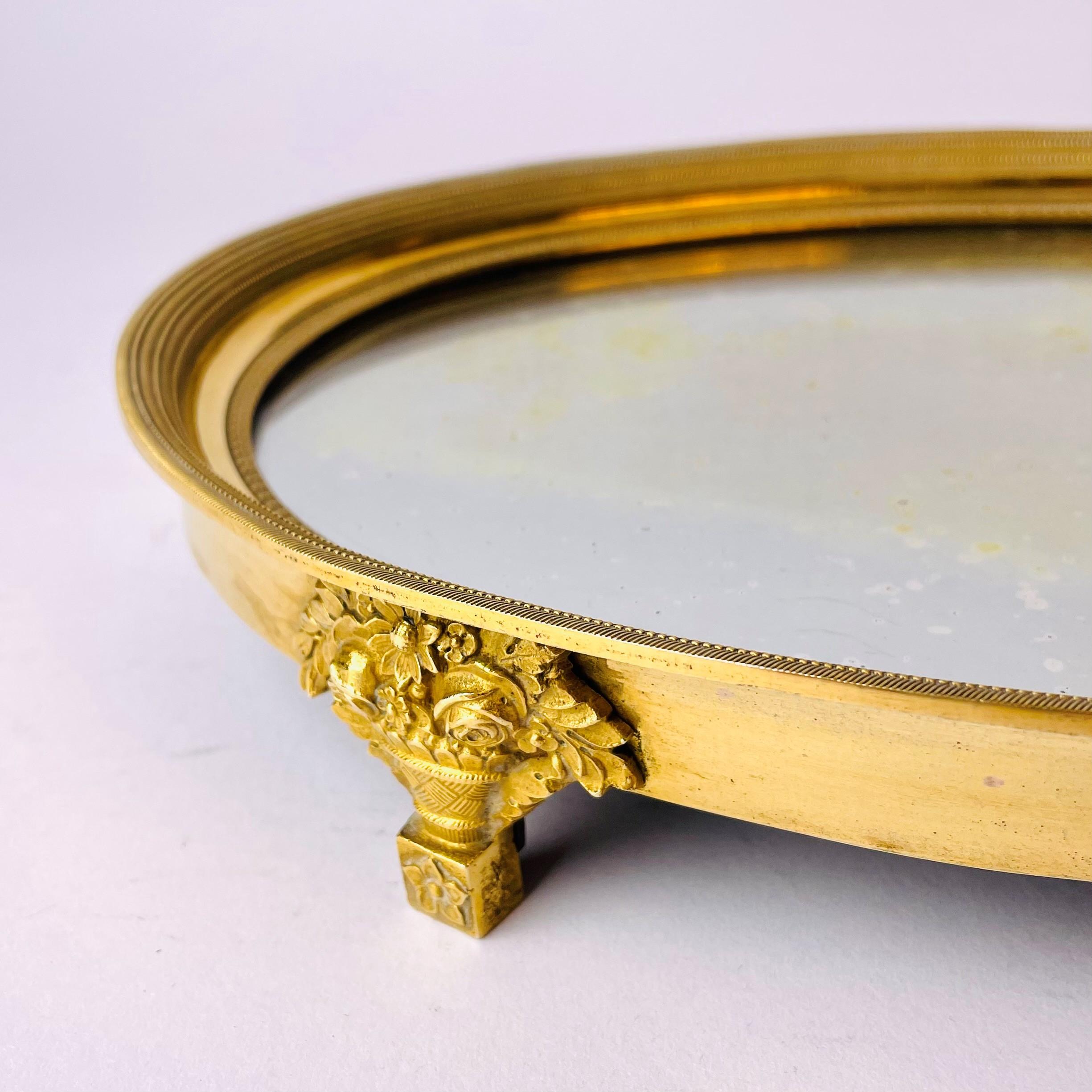 Gold Plate Empire Table Plateau in Gilted Bronze