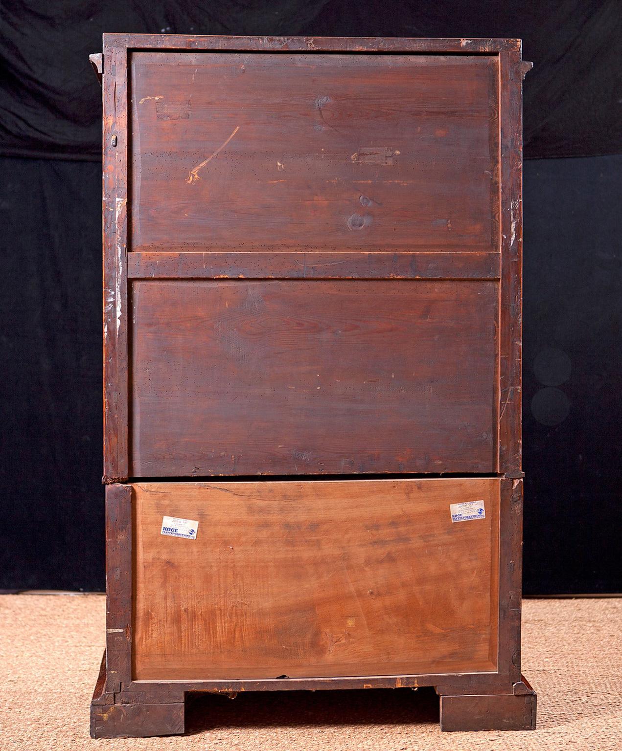 Danish Antique Empire/Biedermeier Tall Chest of Drawers in West Indies Mahogany, c 1825