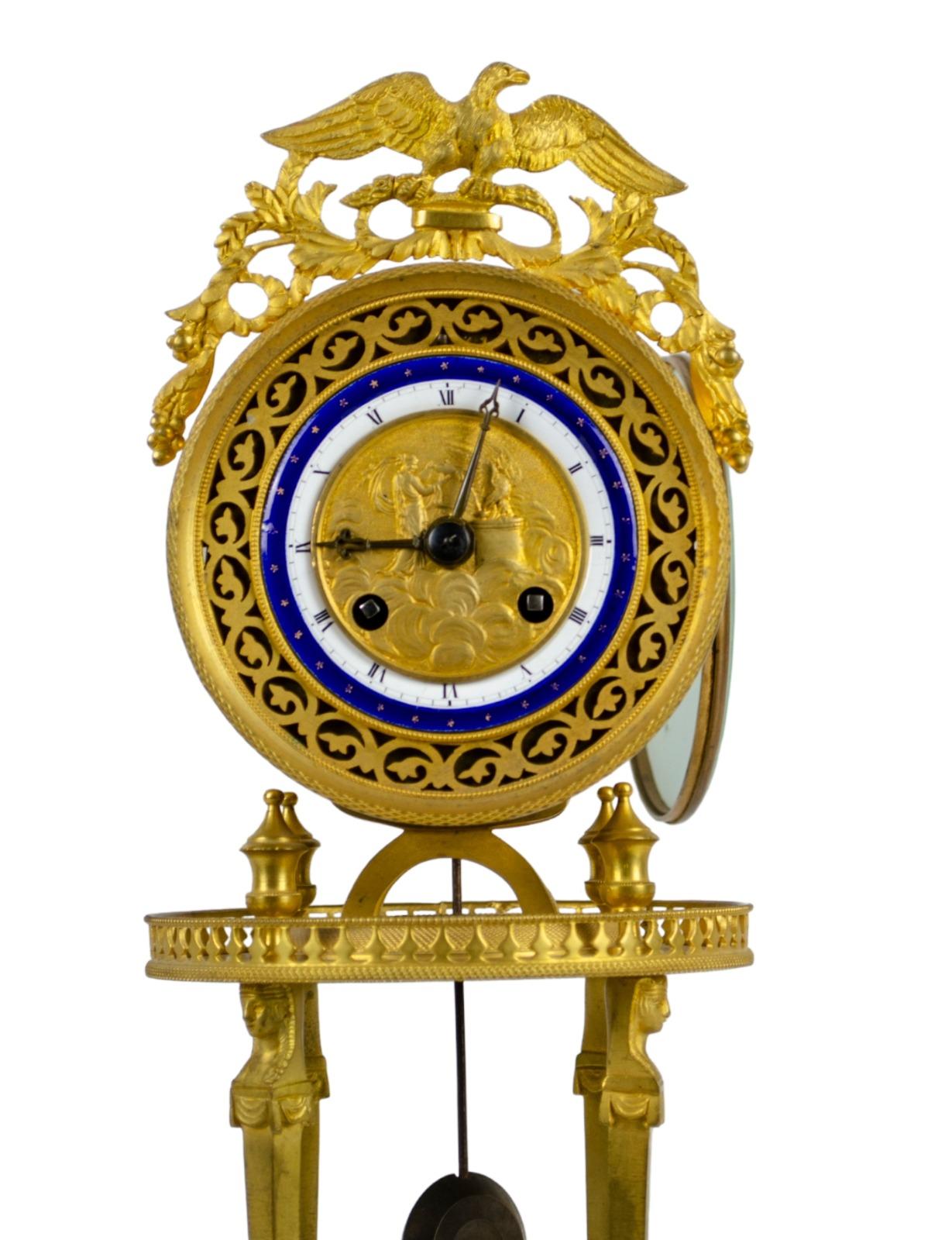 Hand-Crafted Empire Temple Clock, France, 19th Century