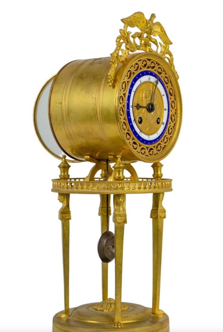 Empire Temple Clock, France, 19th Century For Sale at 1stDibs