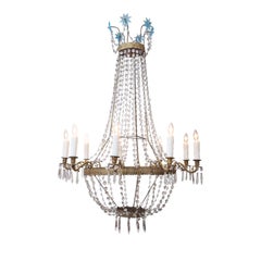 Empire Tole and Crystal Chandelier