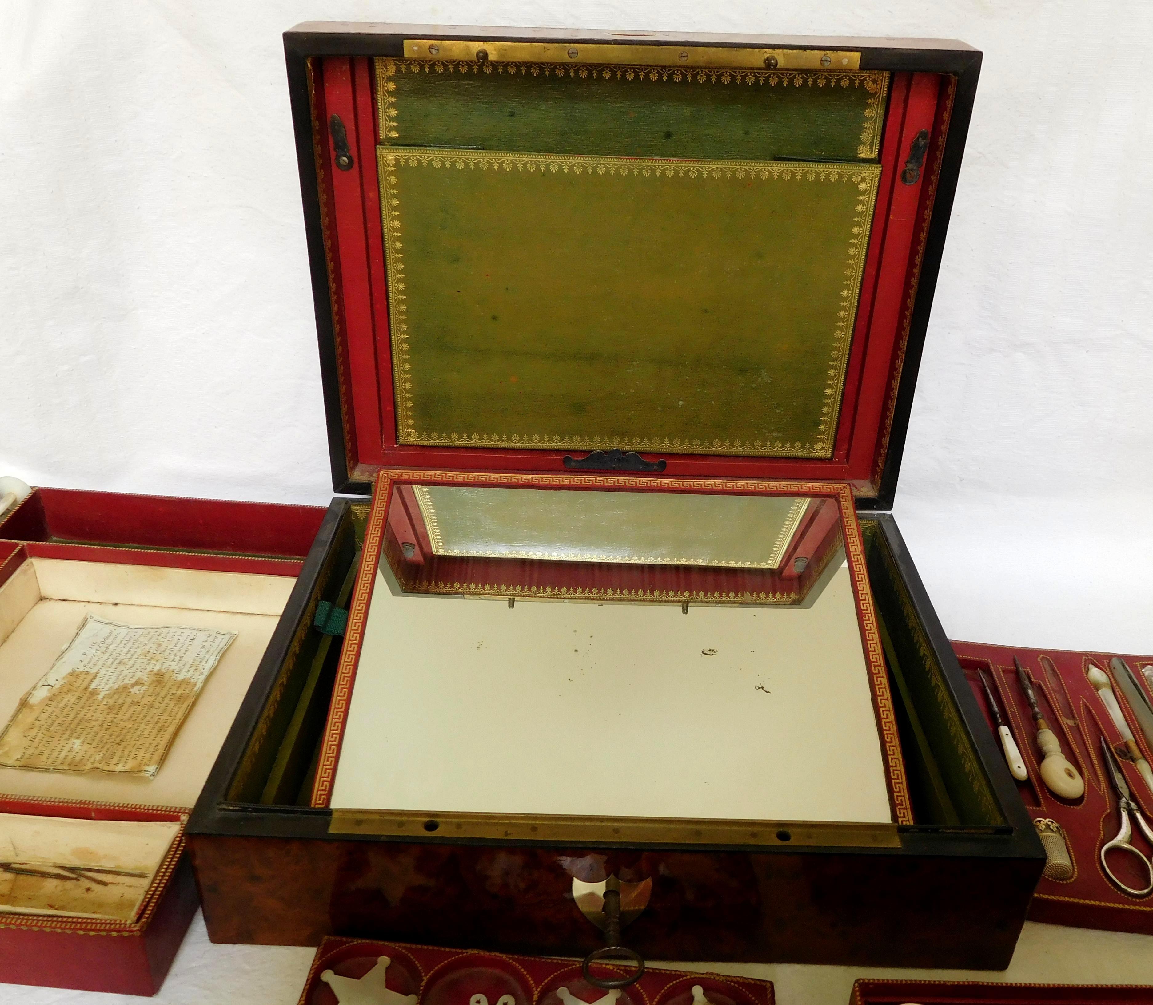 Empire Travel Sewing & Writing Set, France, Early 19th Century, circa 1815 For Sale 6