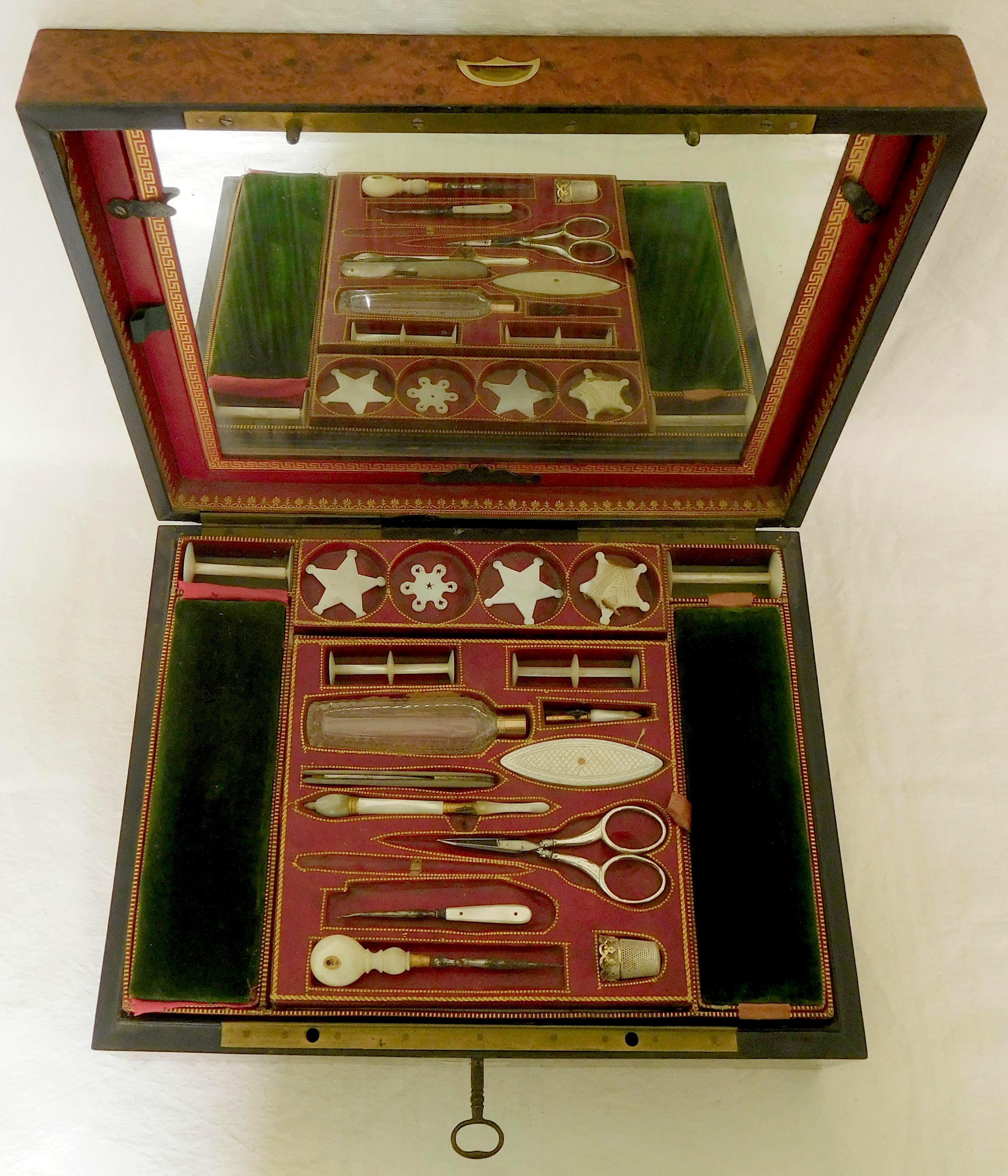 French Empire Travel Sewing & Writing Set, France, Early 19th Century, circa 1815 For Sale