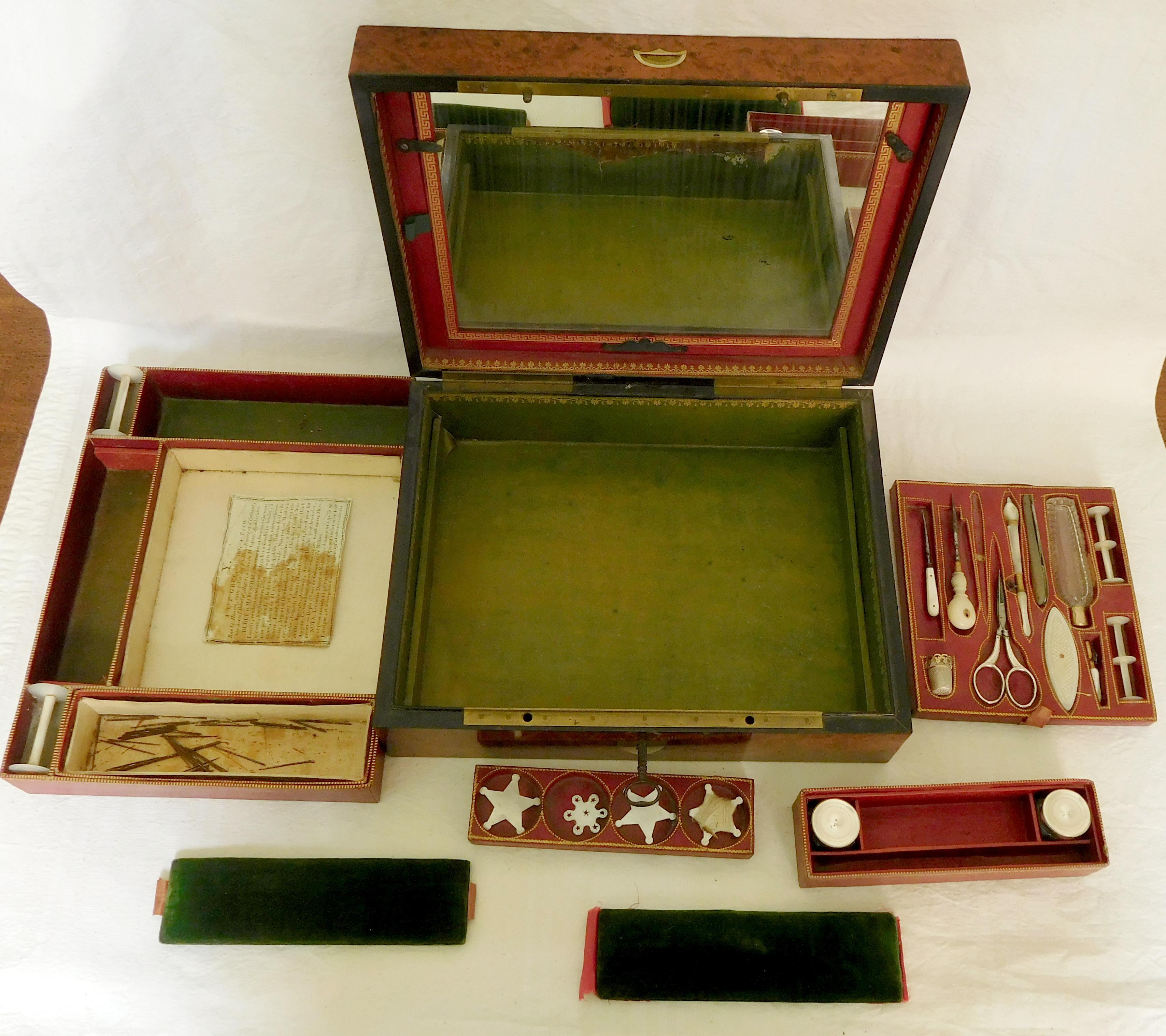 Empire Travel Sewing & Writing Set, France, Early 19th Century, circa 1815 For Sale 4