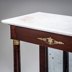 Empire Wall Console with Marble Top, Early 19th Century