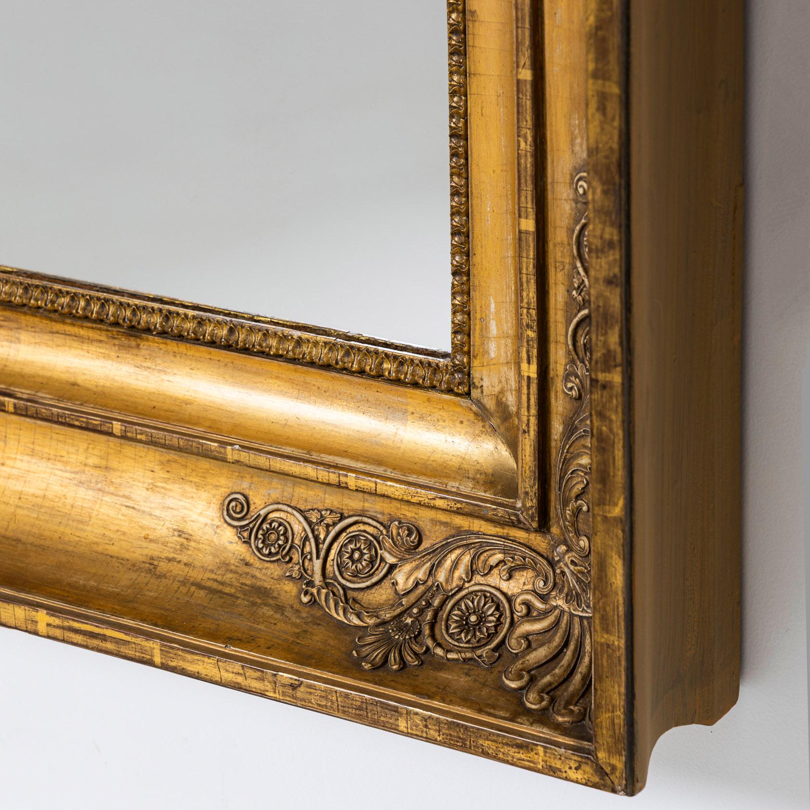 Bois doré Miroir mural Empire, 19e siècle en vente