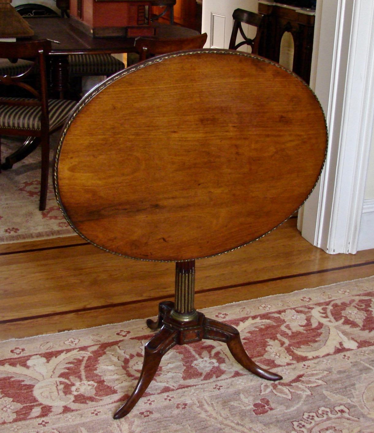 Early 19th Century Empire Walnut Metal Mounted Occasional Table