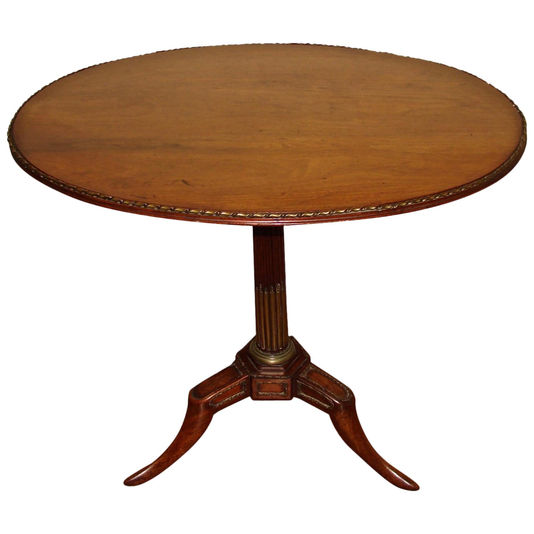 Empire Walnut Metal Mounted Occasional Table