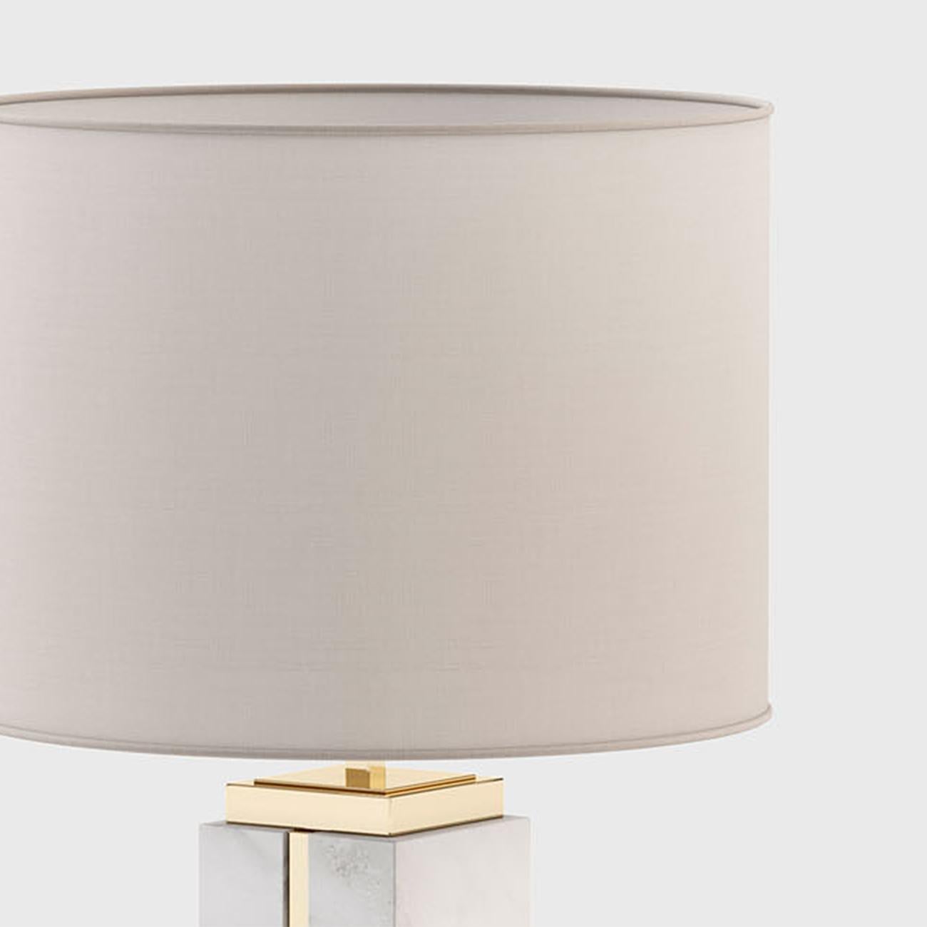 Spanish Empire White Marble Table Lamp For Sale