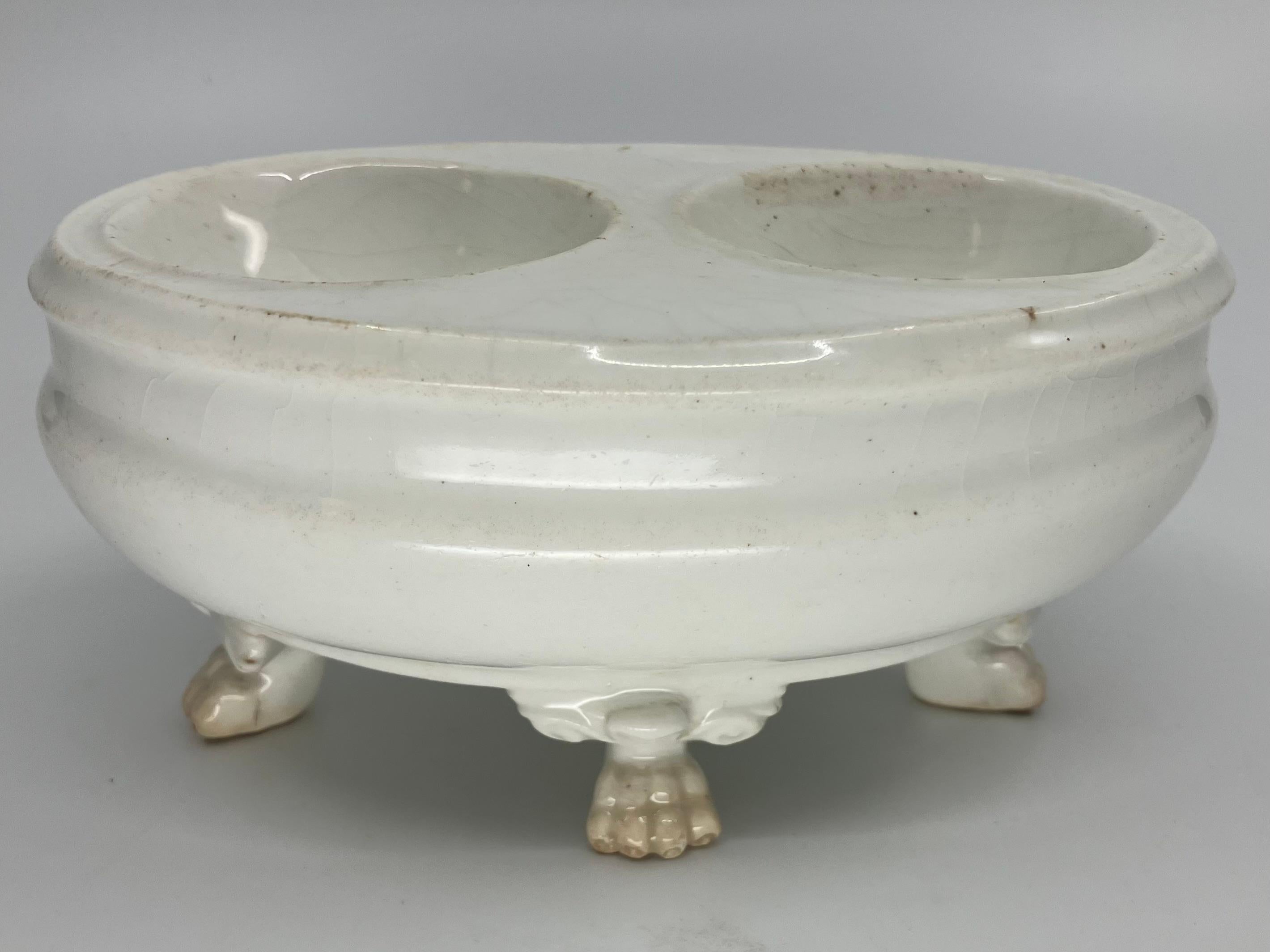 Sal y Pimienta de Porcelana Blanca Imperio siglo XIX en venta