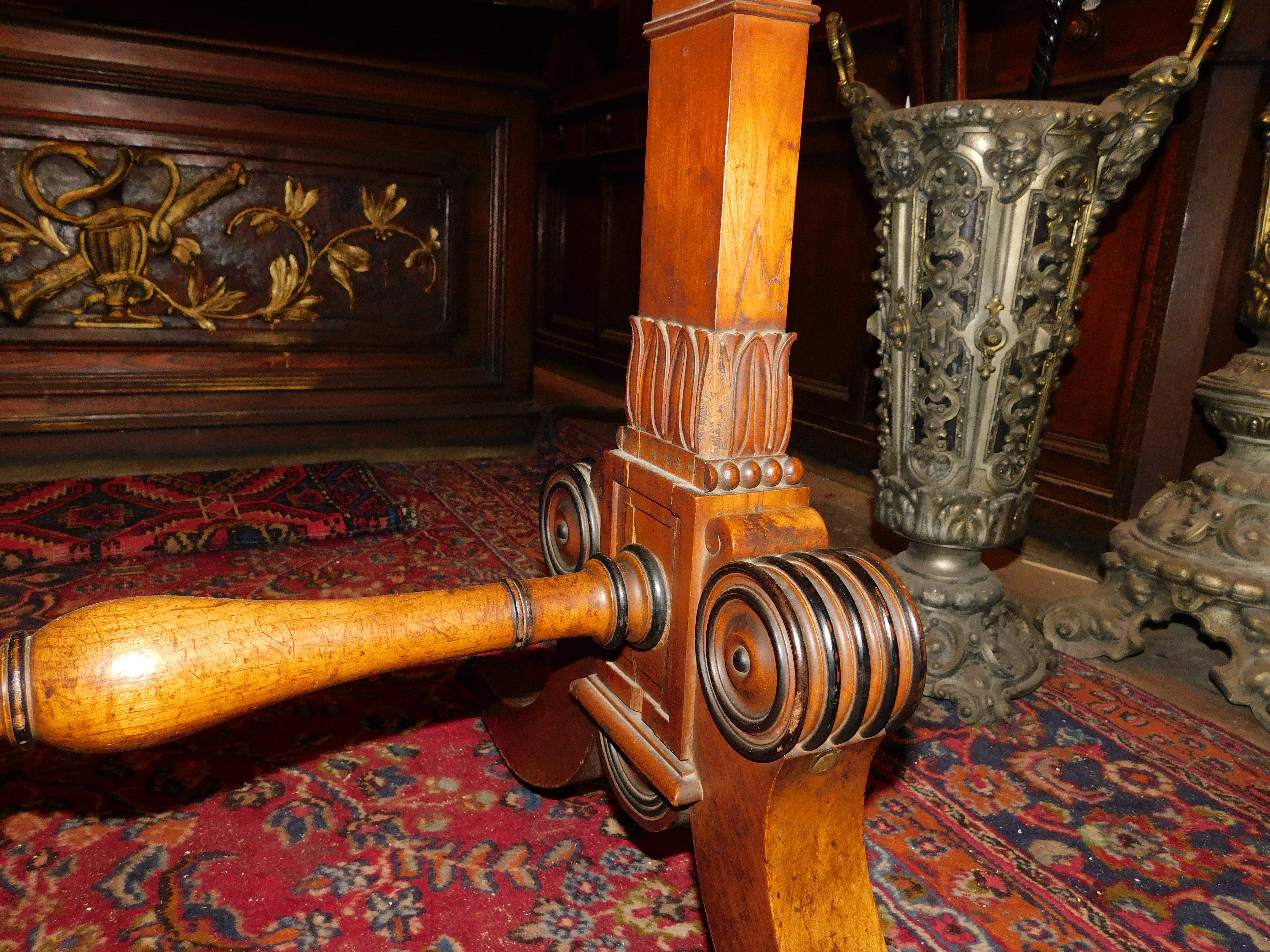 Scrivania impero in legno di ciliegio, con alette laterali sollevabili, Inghilterra in vendita 3