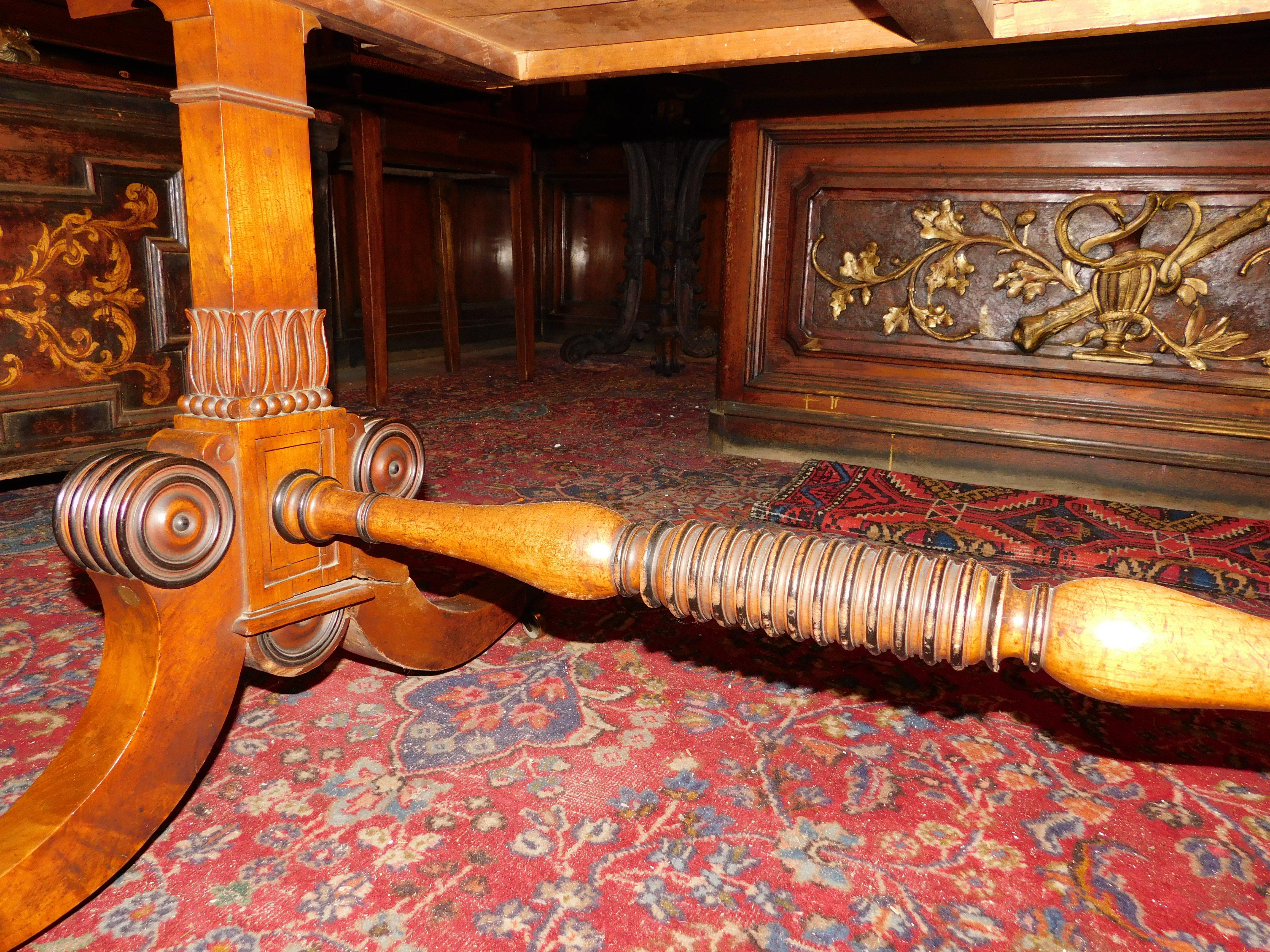 Scrivania impero in legno di ciliegio, con alette laterali sollevabili, Inghilterra in vendita 4