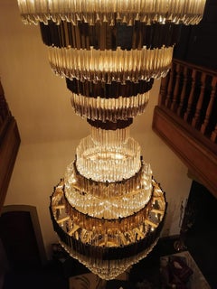 Empire XL Chandelier in Gold Plated Brass with Crystal Glass Details by Luxxu