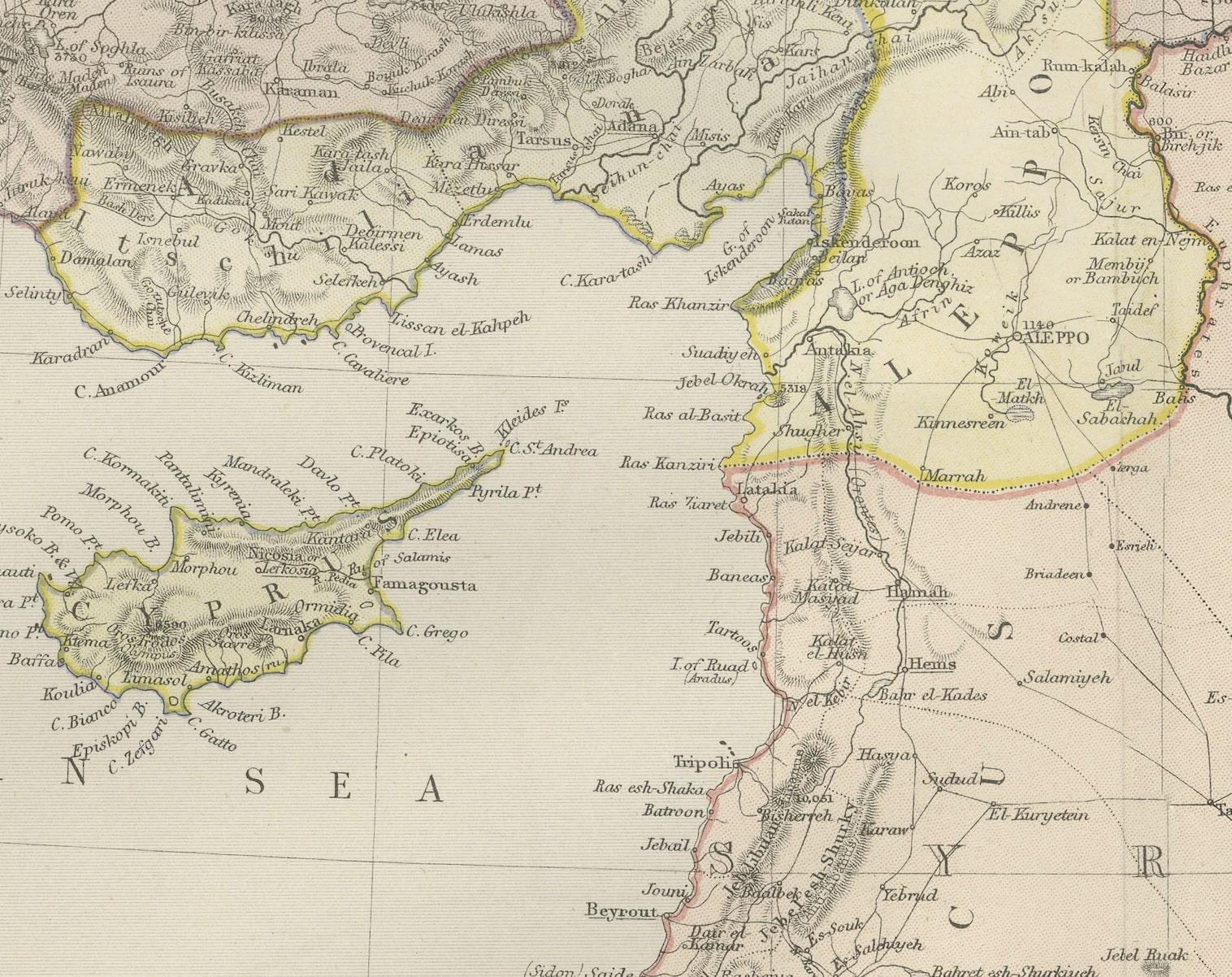 Late 19th Century Empire's Crossroads: An 1882 Map of Turkey in Asia by Blackie & Son For Sale