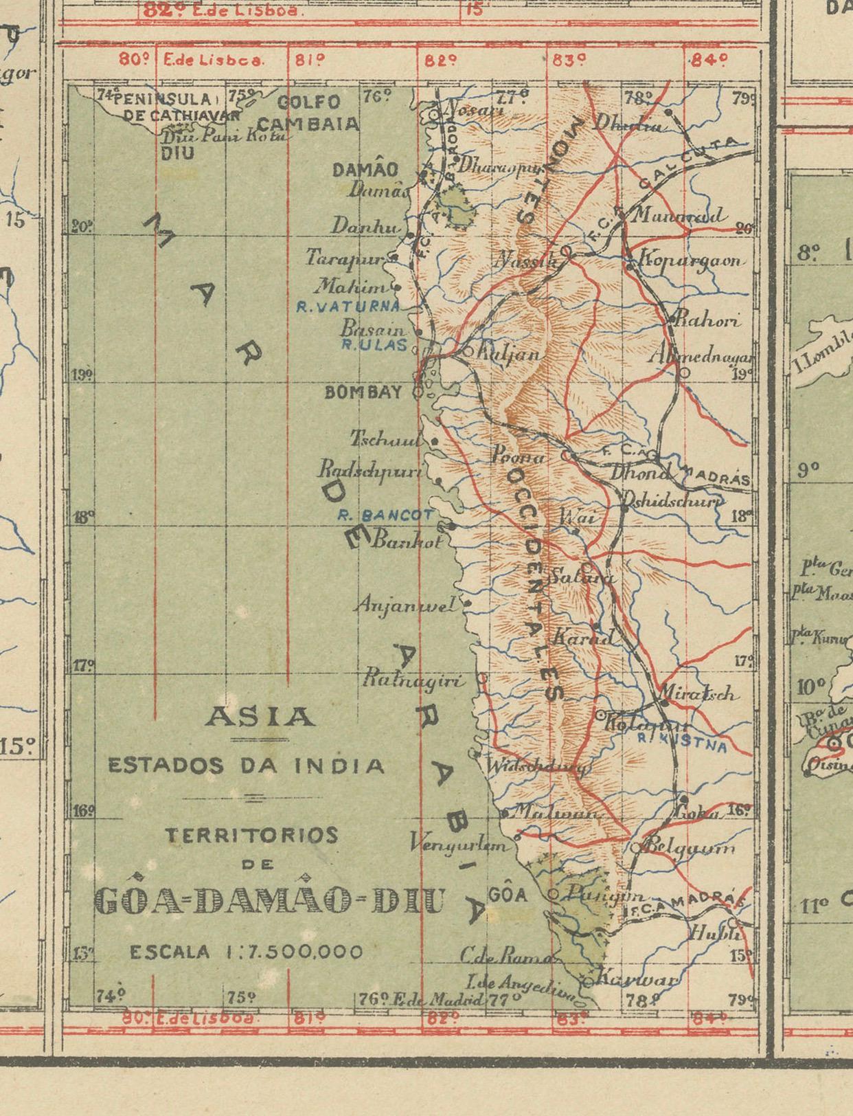 Paper Empire's Tapestry: Mapping Portugal's Global Legacy in 1903 For Sale
