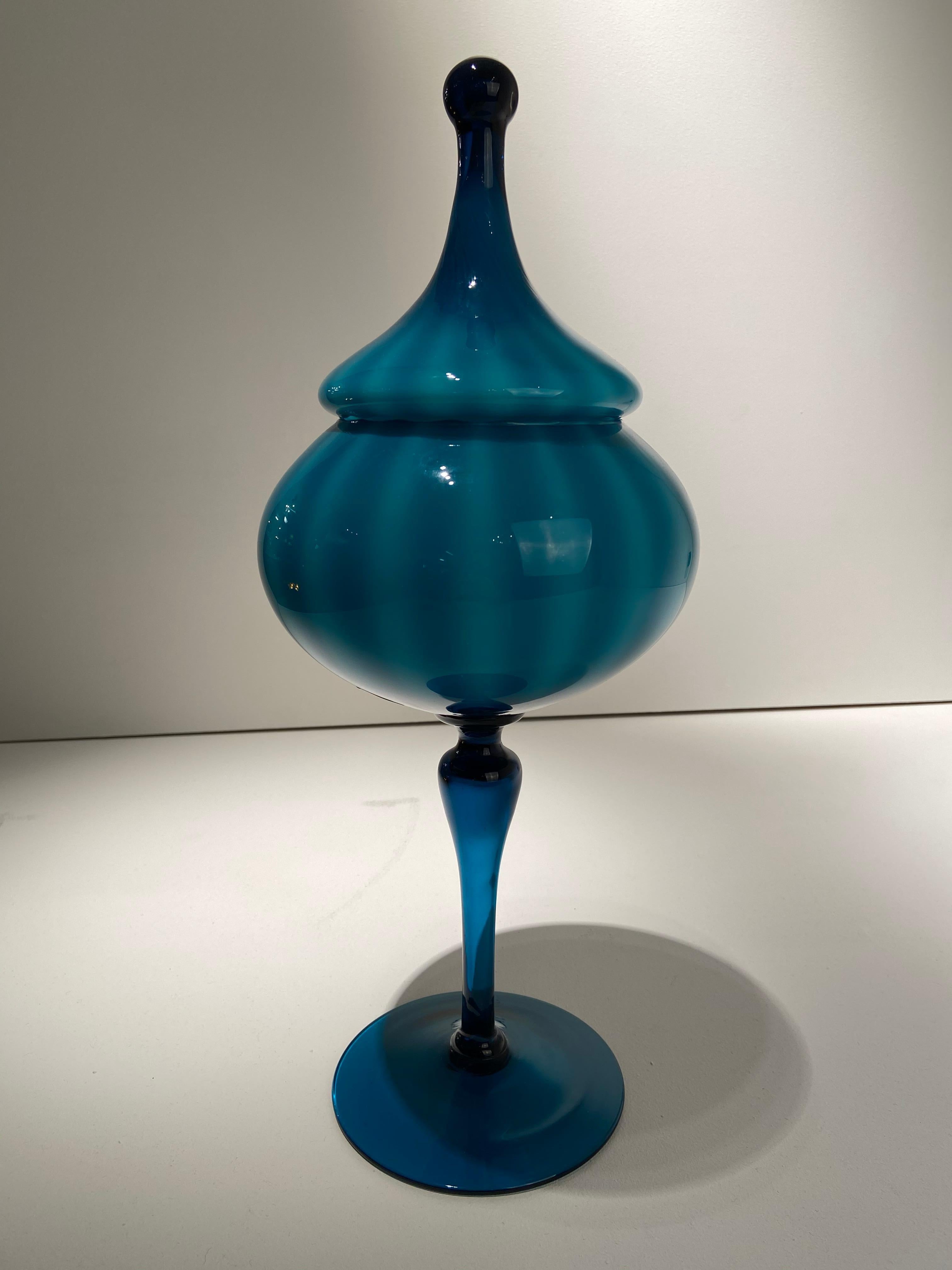 Empoli Art Glass Apothecary Jar For Sale 4